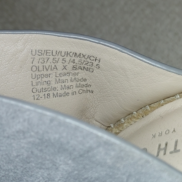 Kenneth Cole New York Olivia X-Band Grey Espadrille Wedge Sandal size 7 - Picture 8 of 8